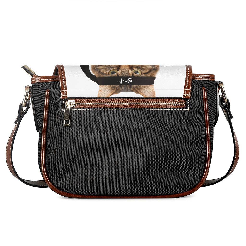 Karate Cat Print Saddle Bag