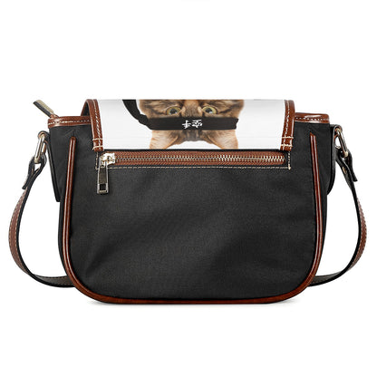 Karate Cat Print Saddle Bag