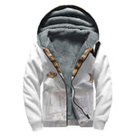 Karate Cat Print Sherpa Lined Zip Up Hoodie