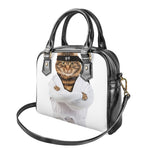 Karate Cat Print Shoulder Handbag