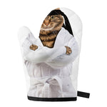 Karate Cat Print Single Oven Mitt
