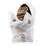 Karate Cat Print Single Oven Mitt