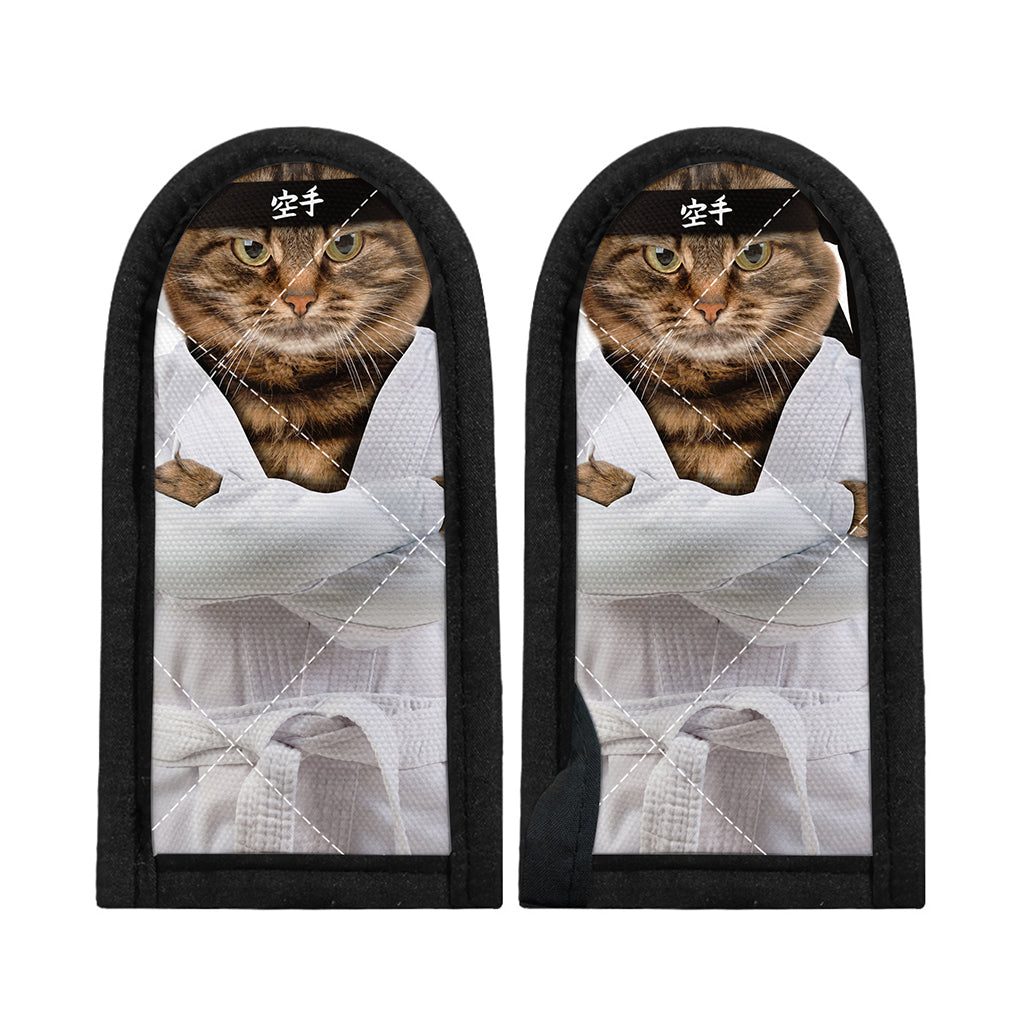 Karate Cat Print Skillet Handle Cover