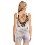 Karate Cat Print Sleeveless One Piece Swimsuit