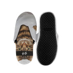 Karate Cat Print Slippers