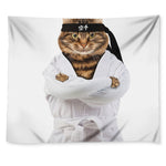 Karate Cat Print Tapestry
