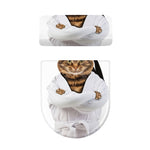 Karate Cat Print Toilet Lid And Tank Cover Set
