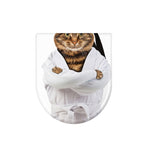 Karate Cat Print Toilet Lid Cover