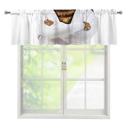 Karate Cat Print Window Valance