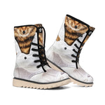 Karate Cat Print Winter Boots