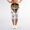 Karate Cat Print Women's Capri Leggings