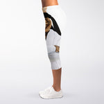 Karate Cat Print Women's Capri Leggings