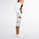 Karate Cat Print Women's Capri Leggings