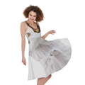 Karate Cat Print Sleeveless Knee Length Dress