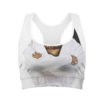 Karate Cat Print Women's Sports Bra