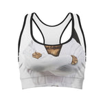 Karate Cat Print Women's Sports Bra