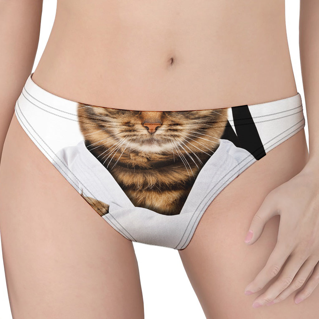 Karate Cat Print Women's Thong