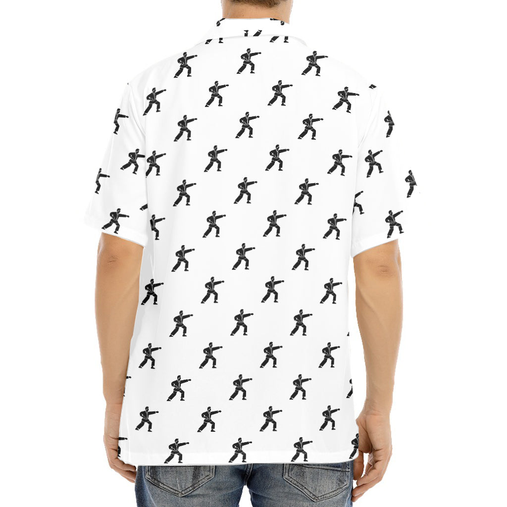 Karate Fighter Pattern Print Aloha Shirt