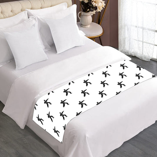 Karate Fighter Pattern Print Bed Runner
