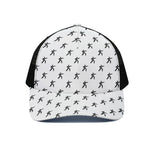 Karate Fighter Pattern Print Black Mesh Trucker Cap