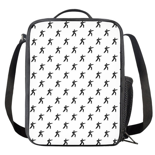 Karate Fighter Pattern Print Crossbody Lunch Bag