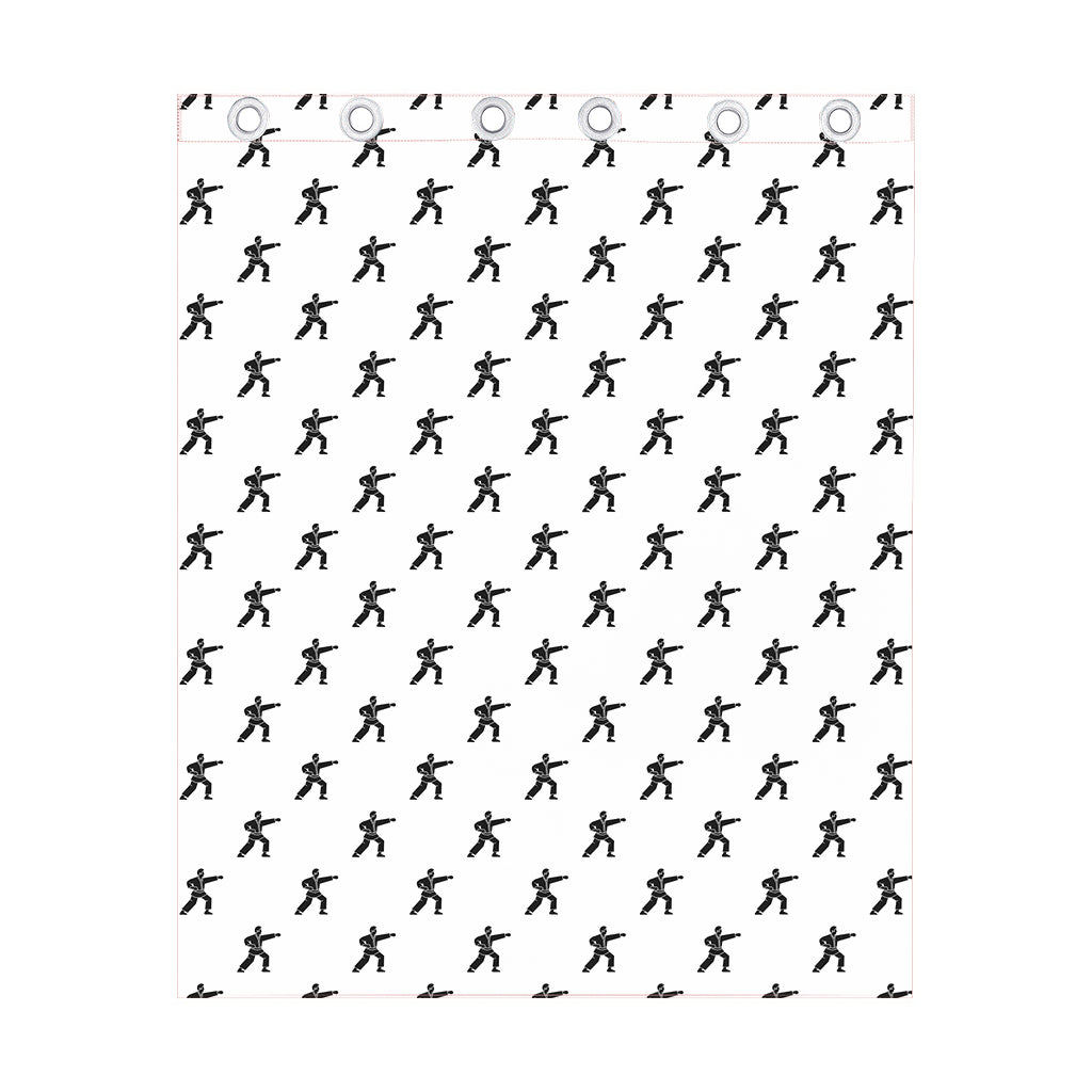 Karate Fighter Pattern Print Curtain