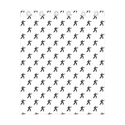 Karate Fighter Pattern Print Curtain