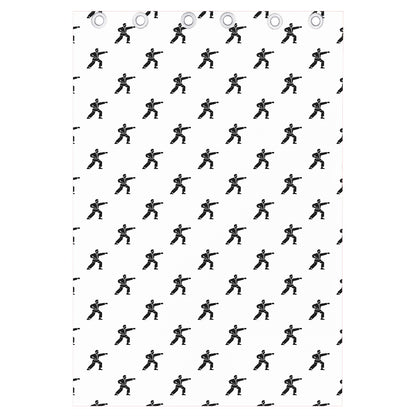Karate Fighter Pattern Print Curtain