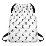 Karate Fighter Pattern Print Drawstring Backpack