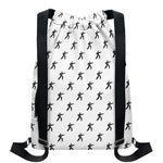 Karate Fighter Pattern Print Drawstring Backpack