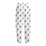 Karate Fighter Pattern Print Fleece Lined Knit Pants