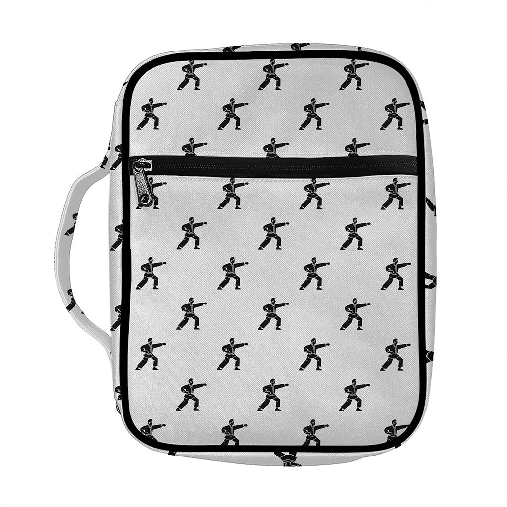 Karate Fighter Pattern Print Front Pocket Bible Bag