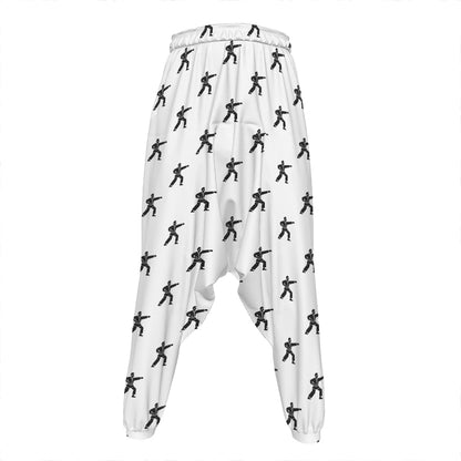 Karate Fighter Pattern Print Hammer Pants