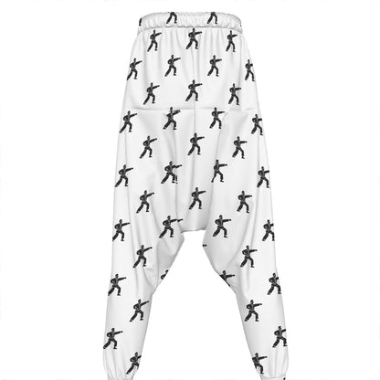 Karate Fighter Pattern Print Hammer Pants