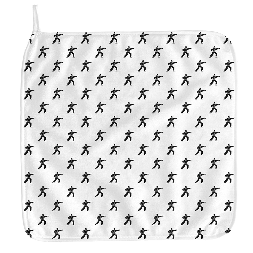 Karate Fighter Pattern Print Hand Towel
