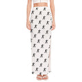 Karate Fighter Pattern Print High Slit Maxi Skirt