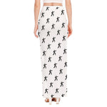 Karate Fighter Pattern Print High Slit Maxi Skirt