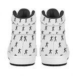 Karate Fighter Pattern Print High Top Leather Sneakers