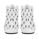 Karate Fighter Pattern Print High Top Leather Sneakers