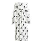 Karate Fighter Pattern Print Hooded Bathrobe