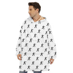 Karate Fighter Pattern Print Hoodie Blanket