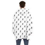 Karate Fighter Pattern Print Hoodie Blanket