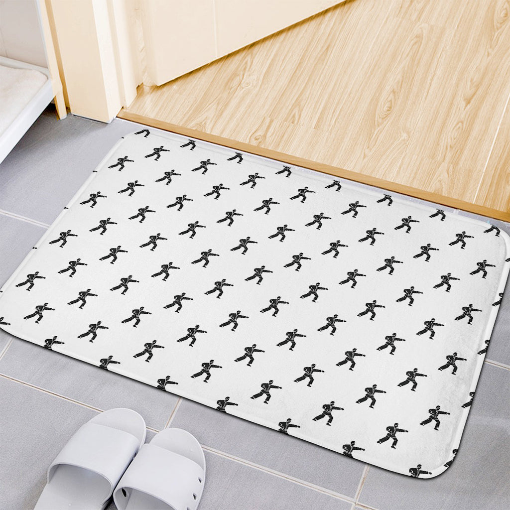 Karate Fighter Pattern Print Indoor Door Mat