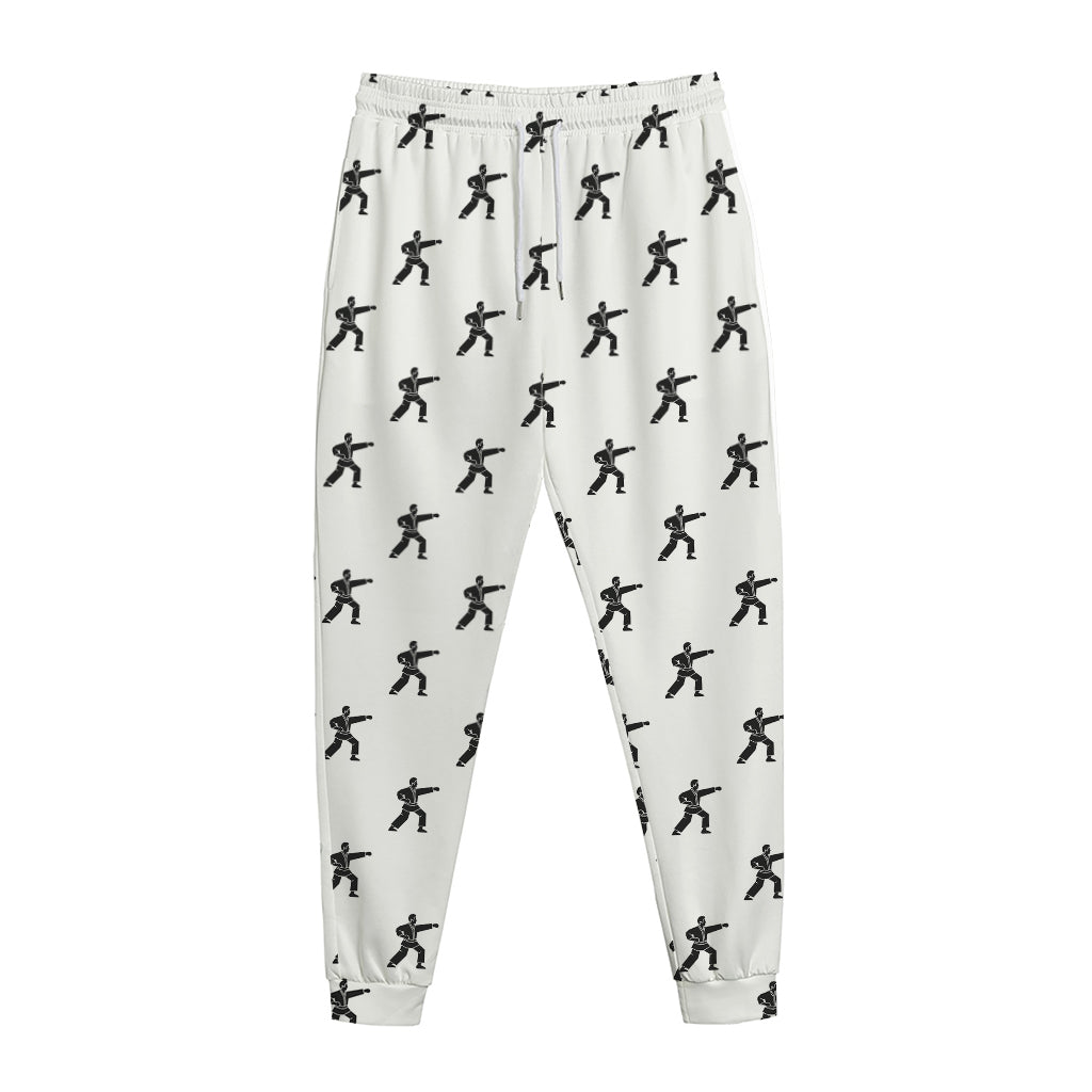 Karate Fighter Pattern Print Jogger Pants