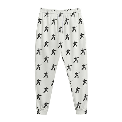 Karate Fighter Pattern Print Jogger Pants