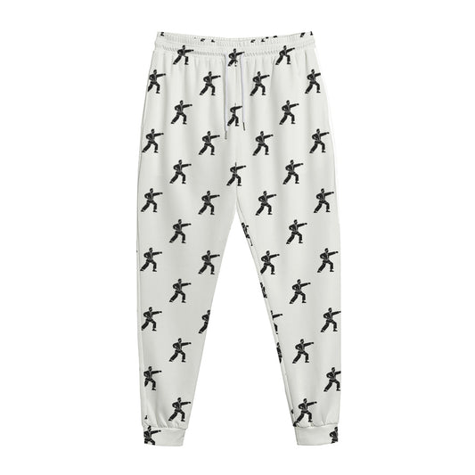 Karate Fighter Pattern Print Jogger Pants