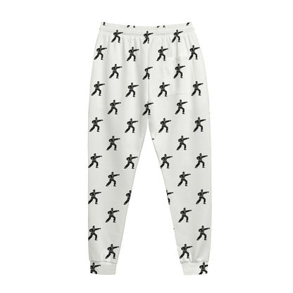 Karate Fighter Pattern Print Jogger Pants