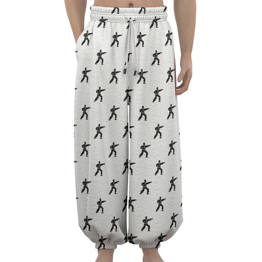 Karate Fighter Pattern Print Lantern Pants