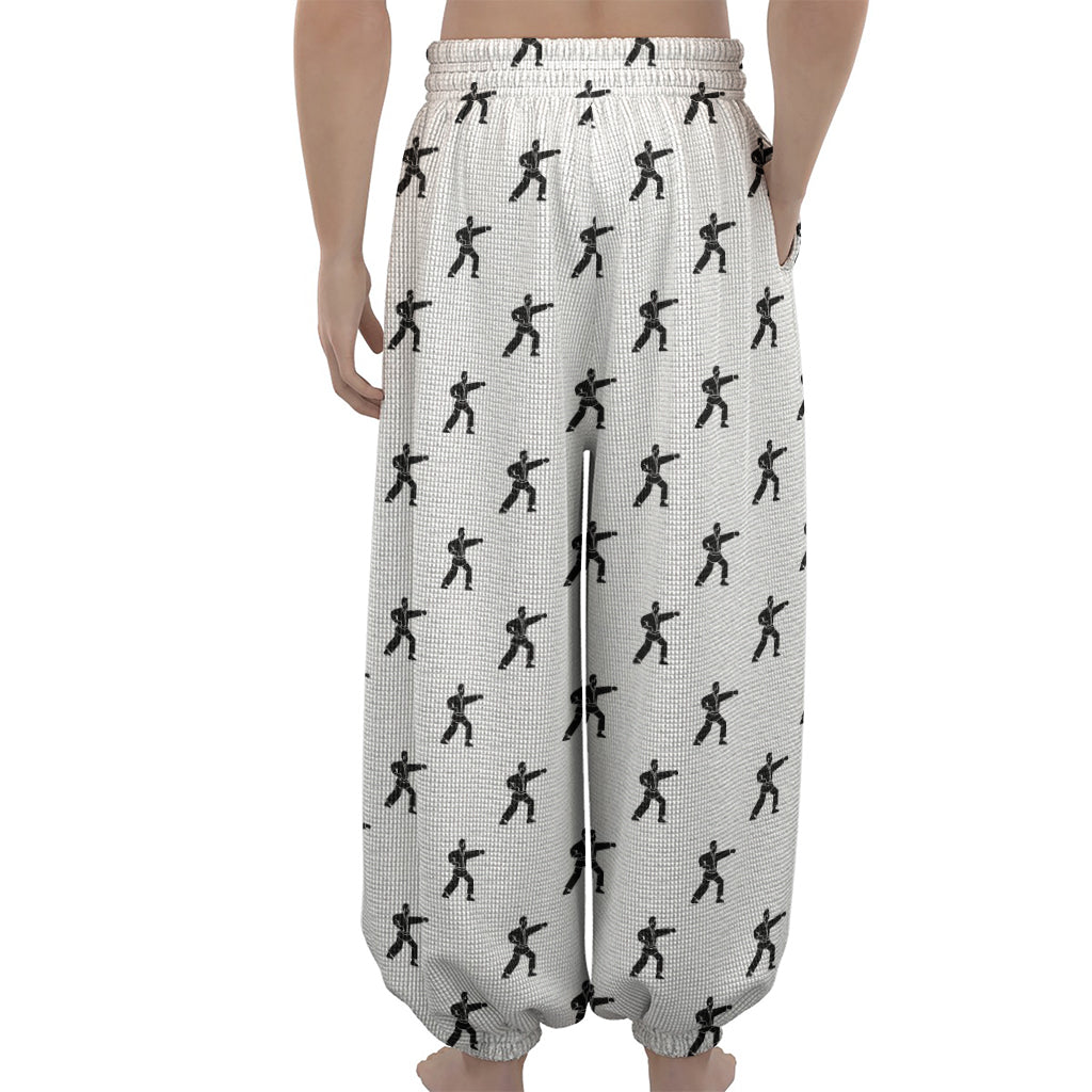 Karate Fighter Pattern Print Lantern Pants
