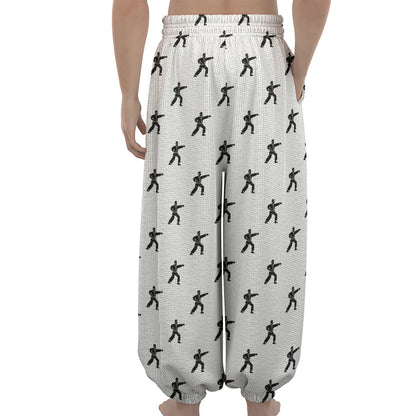 Karate Fighter Pattern Print Lantern Pants